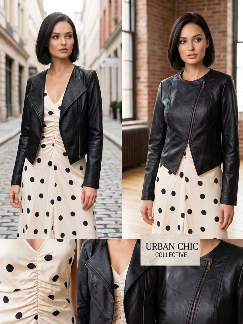 New With Tags! A New Day Polka Dot Dress & G by Giuliana Moto Jacket Bundle XS